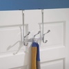 image:imageInterDesign 53070 Chrome Finish York Lyra 6 Hook Over The Door RackChrome  Set of 2