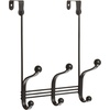 image:imageInterDesign 53070 Chrome Finish York Lyra 6 Hook Over The Door RackMatte Black