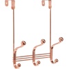 image:imageInterDesign 53070 Chrome Finish York Lyra 6 Hook Over The Door RackRose Gold