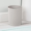 image:imageInterDesign iDesign Small Round Plastic Trash Can Light Gray Set of 2  Ideal for Bathroom Ideal for Bedroom Ideal for Office