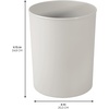 image:imageInterDesign iDesign Small Round Plastic Trash Can Light Gray Set of 2  Ideal for Bathroom Ideal for Bedroom Ideal for Office