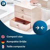 image:imageiDesign 3Drawer Plastic Vanity Organizer Compact Storage Organization Drawers Set for Cosmetics Dental Supplies Hair Care Bathroom Dorm Desk Countertop Office 65 x 65 x 65 White  Bathroom Storage Vanity StoragePink