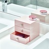image:imageiDesign 3Drawer Plastic Vanity Organizer Compact Storage Organization Drawers Set for Cosmetics Dental Supplies Hair Care Bathroom Dorm Desk Countertop Office 65 x 65 x 65 White  Bathroom Storage Vanity StoragePink