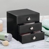image:imageiDesign 3Drawer Plastic Vanity Organizer Compact Storage Organization Drawers Set for Cosmetics Dental Supplies Hair Care Bathroom Dorm Desk Countertop Office 65 x 65 x 65 White  Bathroom Storage Vanity StorageBlack