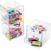 image:imageiDesign 3Drawer Plastic Vanity Organizer Compact Storage Organization Drawers Set for Cosmetics Dental Supplies Hair Care Bathroom Dorm Desk Countertop Office 65 x 65 x 65 White  Bathroom Storage Vanity StorageClear
