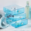image:imageiDesign 3Drawer Plastic Vanity Organizer Compact Storage Organization Drawers Set for Cosmetics Dental Supplies Hair Care Bathroom Dorm Desk Countertop Office 65 x 65 x 65 White  Bathroom Storage Vanity StorageAqua