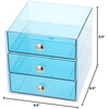 image:imageiDesign 3Drawer Plastic Vanity Organizer Compact Storage Organization Drawers Set for Cosmetics Dental Supplies Hair Care Bathroom Dorm Desk Countertop Office 65 x 65 x 65 White  Bathroom Storage Vanity StorageAqua