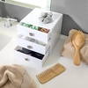 image:imageiDesign 3Drawer Plastic Vanity Organizer Compact Storage Organization Drawers Set for Cosmetics Dental Supplies Hair Care Bathroom Dorm Desk Countertop Office 65 x 65 x 65 White  Bathroom Storage Vanity StorageWhite