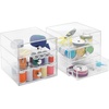 image:imageiDesign 3Drawer Plastic Vanity Organizer Compact Storage Organization Drawers Set for Cosmetics Dental Supplies Hair Care Bathroom Dorm Desk Countertop Office 65 x 65 x 65 White  Bathroom Storage Vanity StorageClear