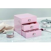 image:imageiDesign 3Drawer Plastic Vanity Organizer Compact Storage Organization Drawers Set for Cosmetics Dental Supplies Hair Care Bathroom Dorm Desk Countertop Office 65 x 65 x 65 White  Bathroom Storage Vanity StoragePink