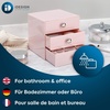 image:imageiDesign 3Drawer Plastic Vanity Organizer Compact Storage Organization Drawers Set for Cosmetics Dental Supplies Hair Care Bathroom Dorm Desk Countertop Office 65 x 65 x 65 White  Bathroom Storage Vanity StoragePink
