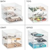 image:imageiDesign 3Drawer Plastic Vanity Organizer Compact Storage Organization Drawers Set for Cosmetics Dental Supplies Hair Care Bathroom Dorm Desk Countertop Office 65 x 65 x 65 White  Bathroom Storage Vanity StorageClear