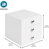 image:imageiDesign 3Drawer Plastic Vanity Organizer Compact Storage Organization Drawers Set for Cosmetics Dental Supplies Hair Care Bathroom Dorm Desk Countertop Office 65 x 65 x 65 White  Bathroom Storage Vanity StorageWhite