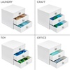 image:imageiDesign 3Drawer Plastic Vanity Organizer Compact Storage Organization Drawers Set for Cosmetics Dental Supplies Hair Care Bathroom Dorm Desk Countertop Office 65 x 65 x 65 White  Bathroom Storage Vanity StorageWhite