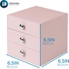 image:imageiDesign 3Drawer Plastic Vanity Organizer Compact Storage Organization Drawers Set for Cosmetics Dental Supplies Hair Care Bathroom Dorm Desk Countertop Office 65 x 65 x 65 White  Bathroom Storage Vanity StoragePink