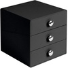 image:imageiDesign 3Drawer Plastic Vanity Organizer Compact Storage Organization Drawers Set for Cosmetics Dental Supplies Hair Care Bathroom Dorm Desk Countertop Office 65 x 65 x 65 White  Bathroom Storage Vanity StorageBlack