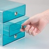 image:imageiDesign 3Drawer Plastic Vanity Organizer Compact Storage Organization Drawers Set for Cosmetics Dental Supplies Hair Care Bathroom Dorm Desk Countertop Office 65 x 65 x 65 White  Bathroom Storage Vanity StorageAqua