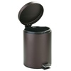 image:imageiDesign 44211EU Metal Step Trash Can with Lid 5 Liter Waste Basket Bin with Insert for Bathroom Kitchen Office 8 x 8 x 11 Bronze  Waste Basket Bin with Insert For Bathroom Kitchen OfficeBronze