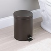 image:imageiDesign 44211EU Metal Step Trash Can with Lid 5 Liter Waste Basket Bin with Insert for Bathroom Kitchen Office 8 x 8 x 11 Bronze  Waste Basket Bin with Insert For Bathroom Kitchen OfficeBronze