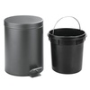 image:imageiDesign 44211EU Metal Step Trash Can with Lid 5 Liter Waste Basket Bin with Insert for Bathroom Kitchen Office 8 x 8 x 11 Bronze  Waste Basket Bin with Insert For Bathroom Kitchen OfficeMatte Gray