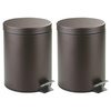 image:imageiDesign 44211EU Metal Step Trash Can with Lid 5 Liter Waste Basket Bin with Insert for Bathroom Kitchen Office 8 x 8 x 11 Bronze  Waste Basket Bin with Insert For Bathroom Kitchen OfficeBronze