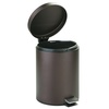 image:imageiDesign 44211EU Metal Step Trash Can with Lid 5 Liter Waste Basket Bin with Insert for Bathroom Kitchen Office 8 x 8 x 11 Bronze  Waste Basket Bin with Insert For Bathroom Kitchen OfficeBronze