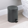 image:imageiDesign 44211EU Metal Step Trash Can with Lid 5 Liter Waste Basket Bin with Insert for Bathroom Kitchen Office 8 x 8 x 11 Bronze  Waste Basket Bin with Insert For Bathroom Kitchen OfficeMatte Gray