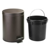 image:imageiDesign 44211EU Metal Step Trash Can with Lid 5 Liter Waste Basket Bin with Insert for Bathroom Kitchen Office 8 x 8 x 11 Bronze  Waste Basket Bin with Insert For Bathroom Kitchen OfficeBronze