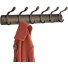 image:imageiDesign Bruschia Metal Wall Mount 4Hook Rack for Coats Hats Scarves Towels Robes Jackets Purses Leashes 13 x 29 x 366 BronzeBronze