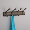 image:imageiDesign Bruschia Metal Wall Mount 4Hook Rack for Coats Hats Scarves Towels Robes Jackets Purses Leashes 13 x 29 x 366 BronzeBronze