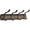 image:imageiDesign Bruschia Metal Wall Mount 4Hook Rack for Coats Hats Scarves Towels Robes Jackets Purses Leashes 13 x 29 x 366 BronzeBronze