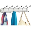 image:imageiDesign Bruschia Metal Wall Mount 4Hook Rack for Coats Hats Scarves Towels Robes Jackets Purses Leashes 13 x 29 x 366 BronzePearl White