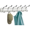 image:imageiDesign Bruschia Metal Wall Mount 4Hook Rack for Coats Hats Scarves Towels Robes Jackets Purses Leashes 13 x 29 x 366 BronzePearl White