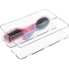 image:imageiDesign Clarity Bathroom Interlocking Drawer Organizer for Cosmetics Beauty Products Hair Accessories  Extra Large Clear 12inch x 4inch x 3inch12x 4 x 3