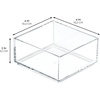 image:imageiDesign Clarity Plastic Drawer Organizer Clear XSmall 4 x 4 x 2  Storage Container for Kitchen Gadgets For Corks StickyNotes Clips For Pantry Cabinets CountertopsXS
