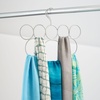 image:imageiDesign Classico Metal 8Loop Scarf Hanger No Snag Closet Organization Storage Holder for Scarves Mens Ties Womens Shawls Pashminas Belts Accessories Clothes 1313 x 5 x 125 ChromePearl Silver