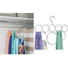image:imageiDesign Classico Metal 8Loop Scarf Hanger No Snag Closet Organization Storage Holder for Scarves Mens Ties Womens Shawls Pashminas Belts Accessories Clothes 1313 x 5 x 125 ChromeChrome