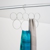 image:imageiDesign Classico Metal 8Loop Scarf Hanger No Snag Closet Organization Storage Holder for Scarves Mens Ties Womens Shawls Pashminas Belts Accessories Clothes 1313 x 5 x 125 ChromePearl Silver