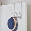image:imageiDesign Classico Metal Over the Door Organizer 3Hook Rack for Coats Hats Robes Towels Jackets Purses Bedroom Closet and Bathroom 5 x 82 x 125 ChromeChrome
