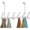 image:imageiDesign Classico Metal Over the Door Organizer 6Hook Rack for Coats Hats Robes Towels Bedroom Closet and Bathroom CopperChrome