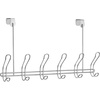 image:imageiDesign Classico Metal Over the Door Organizer 6Hook Rack for Coats Hats Robes Towels Bedroom Closet and Bathroom CopperChrome