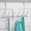 image:imageiDesign Classico Metal Over the Door Organizer 6Hook Rack for Coats Hats Robes Towels Bedroom Closet and Bathroom CopperChrome