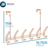 image:imageiDesign Classico Metal Over the Door Organizer 6Hook Rack for Coats Hats Robes Towels Bedroom Closet and Bathroom CopperCopper