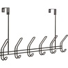 image:imageiDesign Classico Metal Over the Door Organizer 6Hook Rack for Coats Hats Robes Towels Bedroom Closet and Bathroom CopperMatte Black