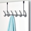 image:imageiDesign Classico Metal Over the Door Organizer 6Hook Rack for Coats Hats Robes Towels Bedroom Closet and Bathroom CopperMatte Black