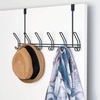 image:imageiDesign Classico Metal Over the Door Organizer 6Hook Rack for Coats Hats Robes Towels Bedroom Closet and Bathroom CopperMatte Black