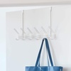 image:imageiDesign Classico Metal Over the Door Organizer 6Hook Rack for Coats Hats Robes Towels Bedroom Closet and Bathroom CopperPearl White