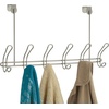 image:imageiDesign Classico Metal Over the Door Organizer 6Hook Rack for Coats Hats Robes Towels Bedroom Closet and Bathroom CopperSatin