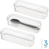 image:imageiDesign Crisp Drawer Organizer Clear  BPAFree PlasticPack of 3