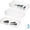 image:imageiDesign Drawer Organizer Clear  Kitchen OrganizationPack of 3